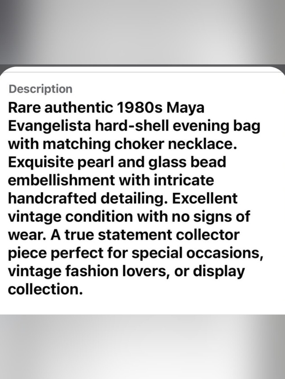 🧡VTG Maya Evangalista Hard Shelled Evening Bag & Choker Set - Picture 4 of 4